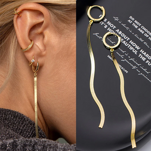 Gold Color Long Tassel Earrings